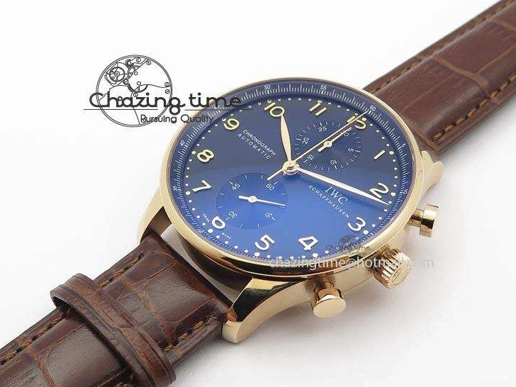 MIROTIME 0414 Portuguese IW371415 ZF 1:1 Best Edition RG Black dial On Brown Leather Strap A Modern 7286
